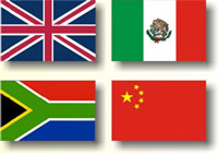 Flags of the four countries