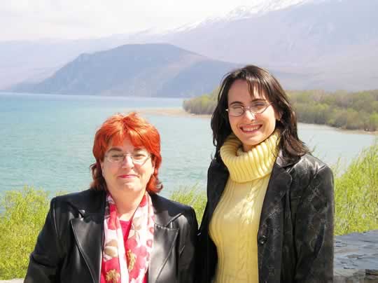 The Organisers - and a view of the lake and the mountains